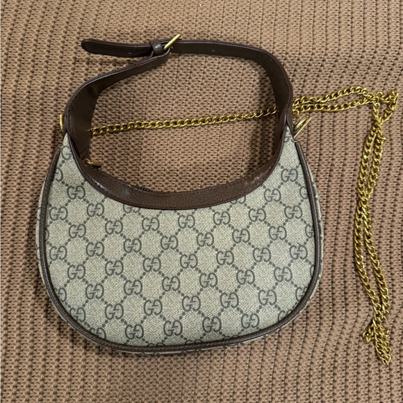 Gucci GG Mini Shoulder Bag in Beige and Brown with Gold Hardware - Picture 6 of 10
